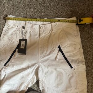 Armani Exchange White Cargo Shorts with Modern Design